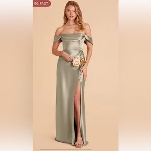 NWT Birdy Grey Mia Convertible Dress in Satin Moss Green